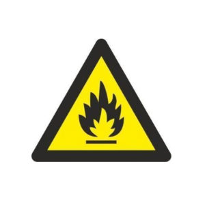 Señal triangular peligro de incendio llama