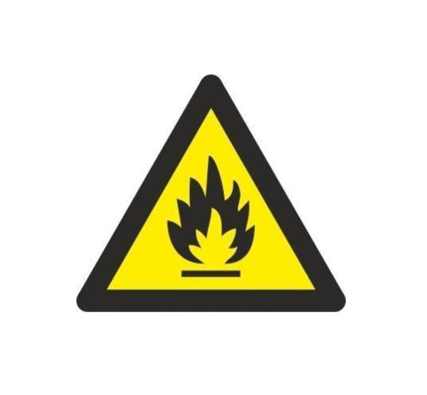 Señal triangular peligro de incendio llama