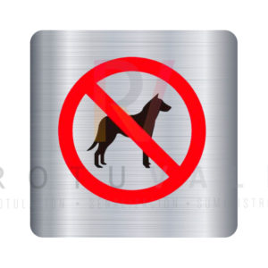 Señal prohibido perros acero inox cuadrada