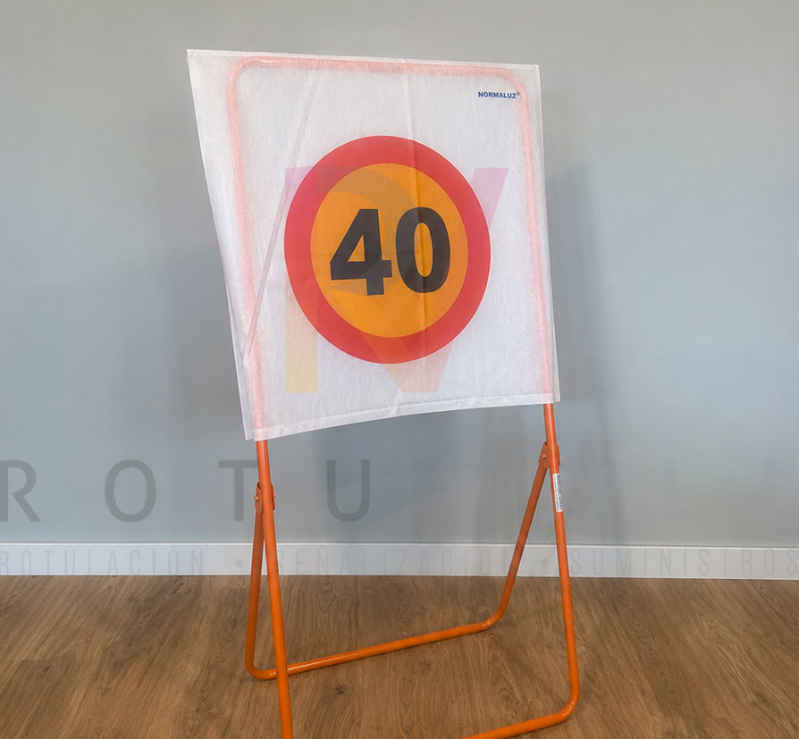 SEÑAL TR-301 VELOCIDAD MÁXIMA 40KM/H OBRA BOLSA TELA 70x70cm