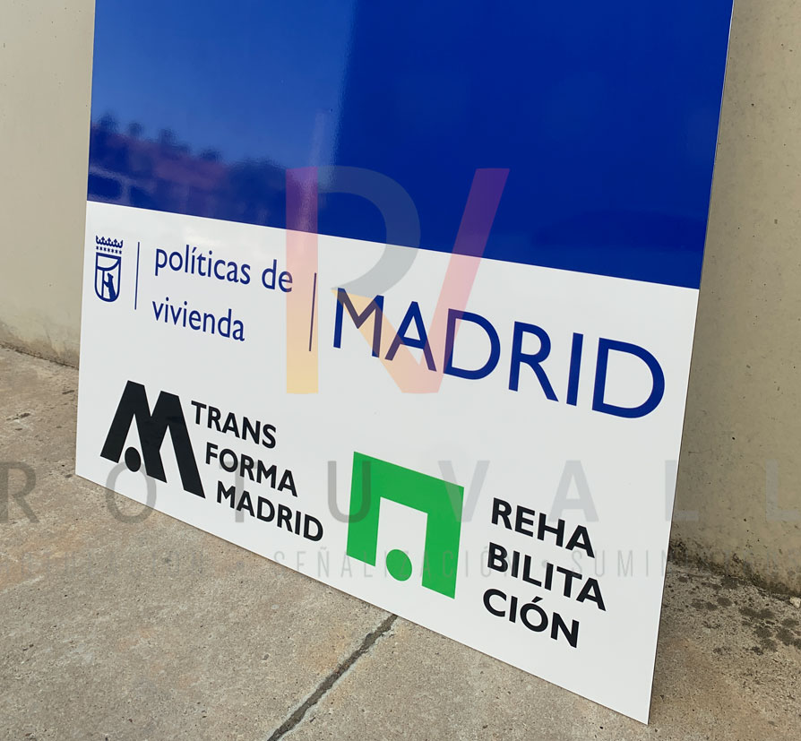 Diseño cartel logotipos plan rehabilita Madrid