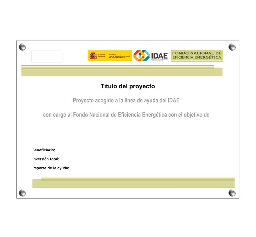 Modelo cartel ayudas para la eficiencia energética edificios del sector terciario PREE