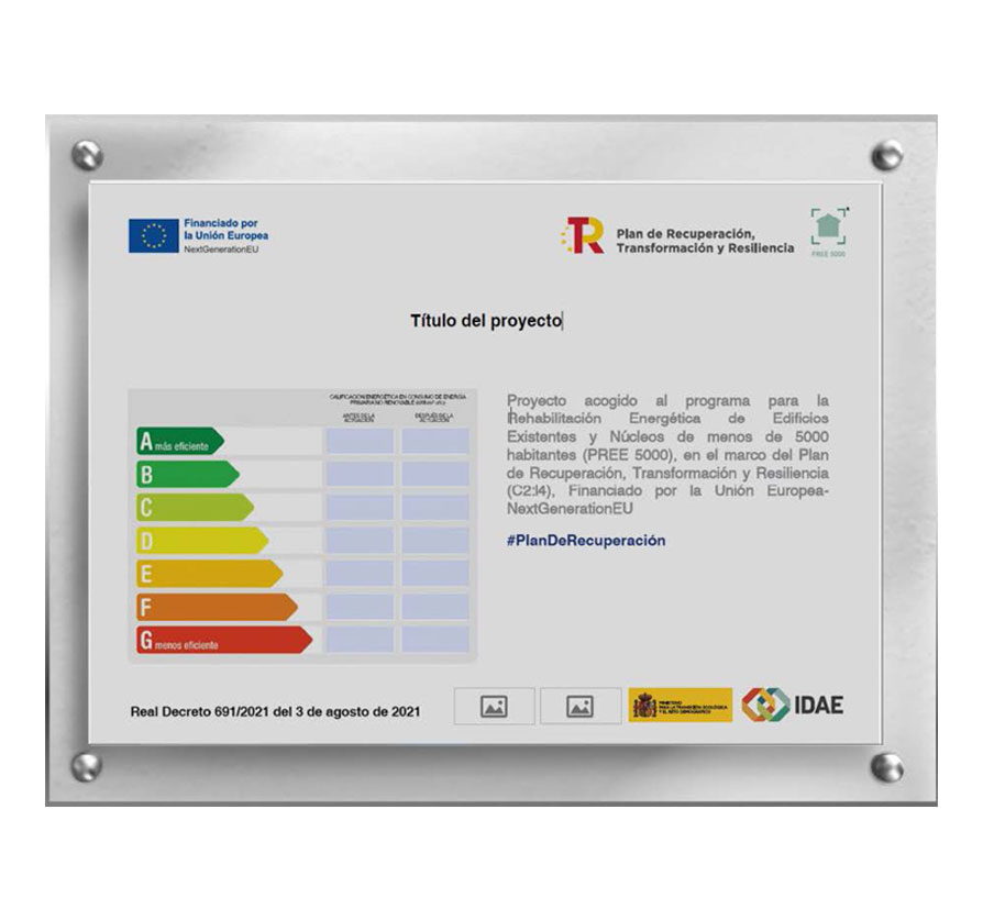 Cartel actuciones presonas físicas plan Rehabilitación Energética de Edificios PREE 5000