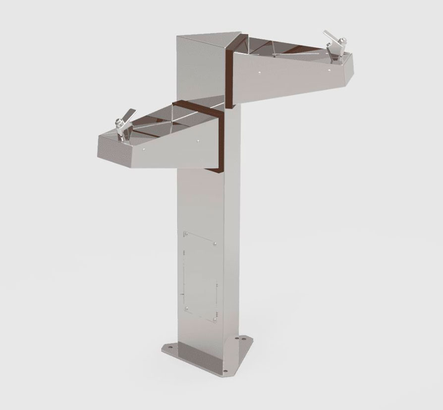 Fuente acero inox adaptada niños y minusválidos dos alturas grifo regulable
