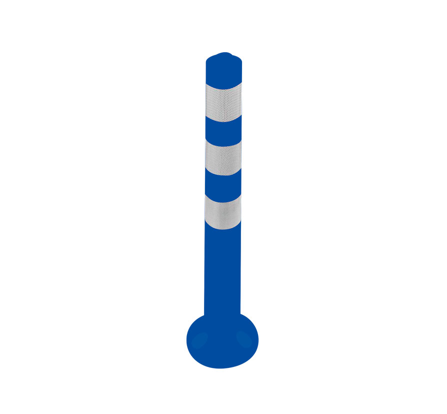 Bolardo rígido económico PVC azul 75 cm altura réflex