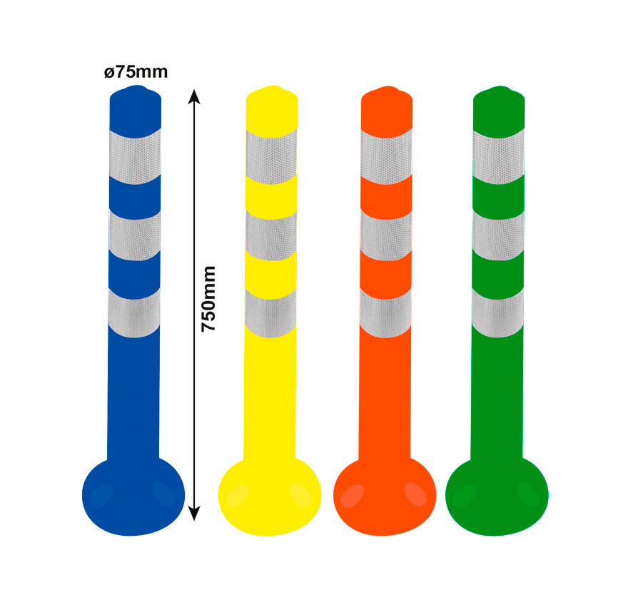 Bolardo de plástico 75 cm de altura varios colores